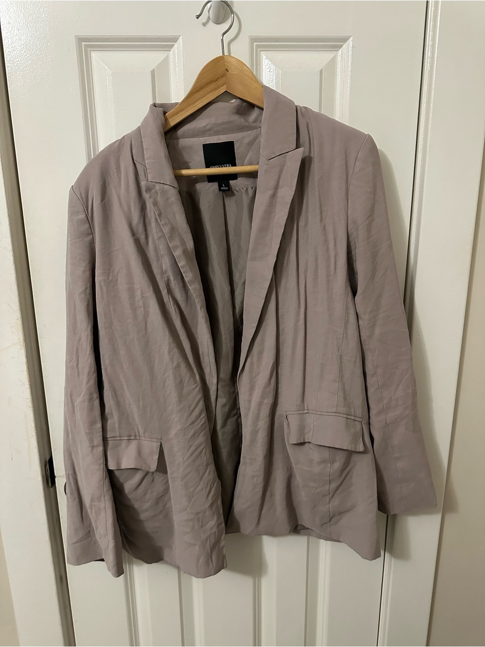 Simply Vera Wang open front lightweight blazer tan